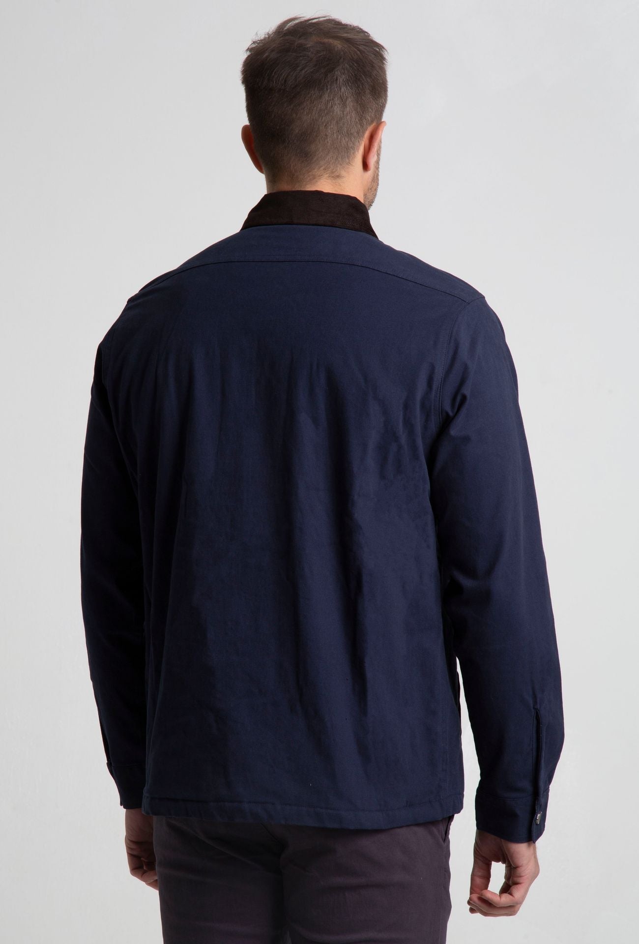 Tailor Vintage Stretch Canvas Shirt Jacket with Sherpa Lining