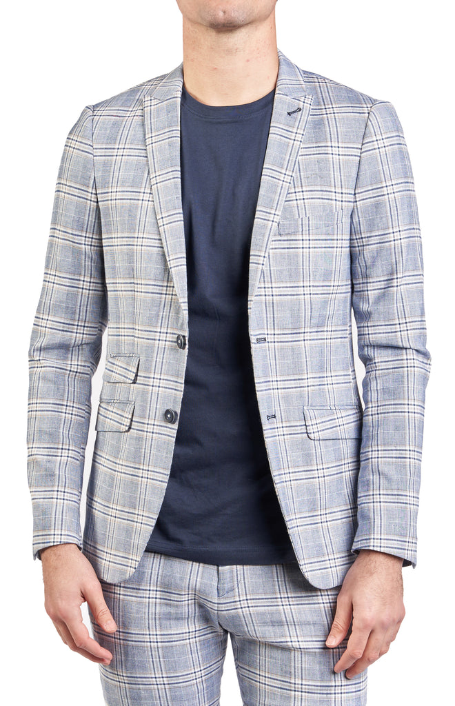 Blue Beige Check