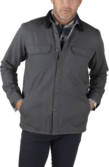Tailor Vintage Stretch Canvas Shirt Jacket with Sherpa Lining
