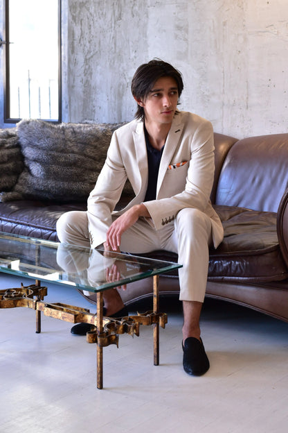 Paisley & Gray Downing Silky Beige Slim Pants