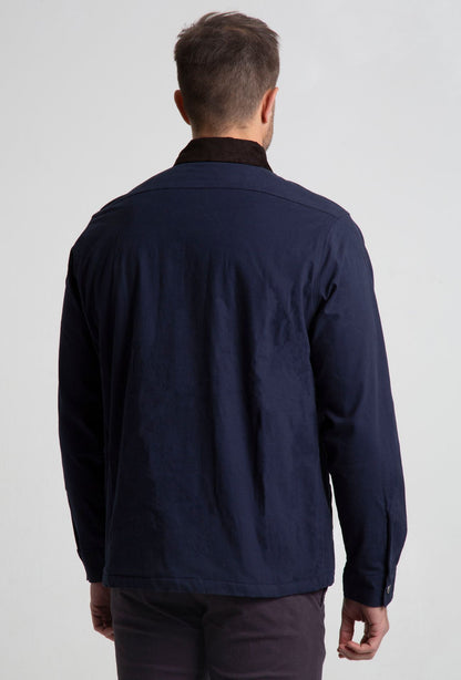Tailor Vintage Stretch Canvas Shirt Jacket with Sherpa Lining