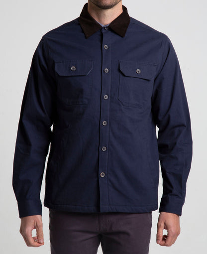 Tailor Vintage Stretch Canvas Shirt Jacket with Sherpa Lining